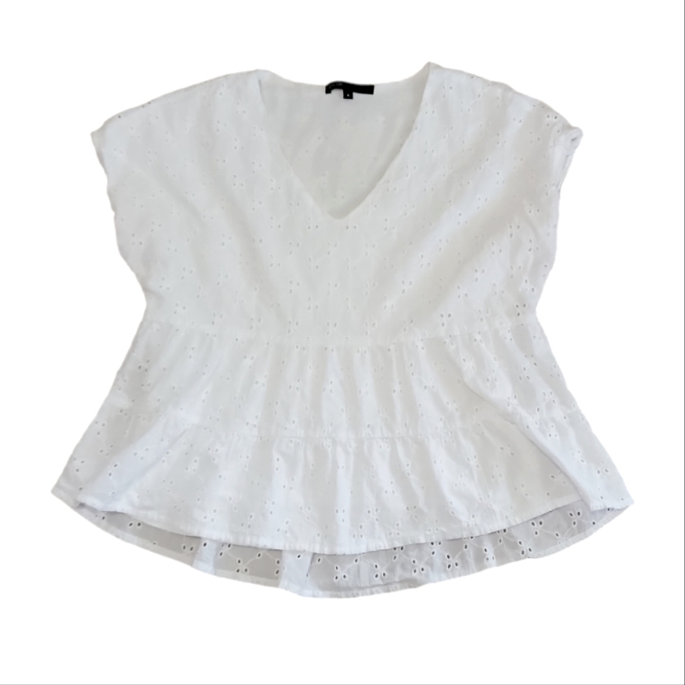 Gibson Layered Eyelet Top